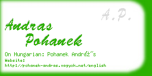 andras pohanek business card